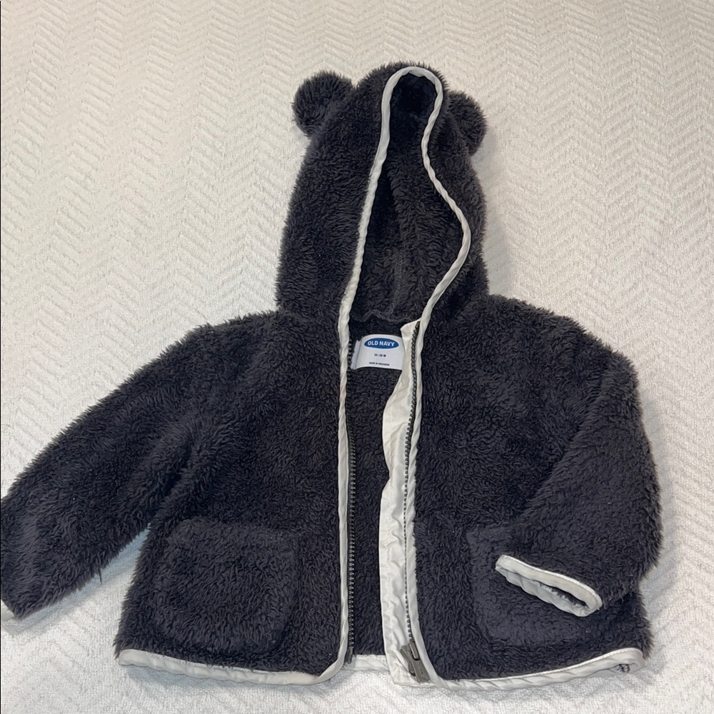 Old Navy Charcoal Fleece Hoodie with Bear Ears
